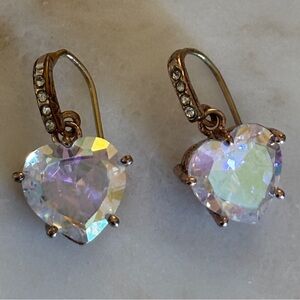Juicy Couture Crystal Heart Drop Rose Gold Earrings